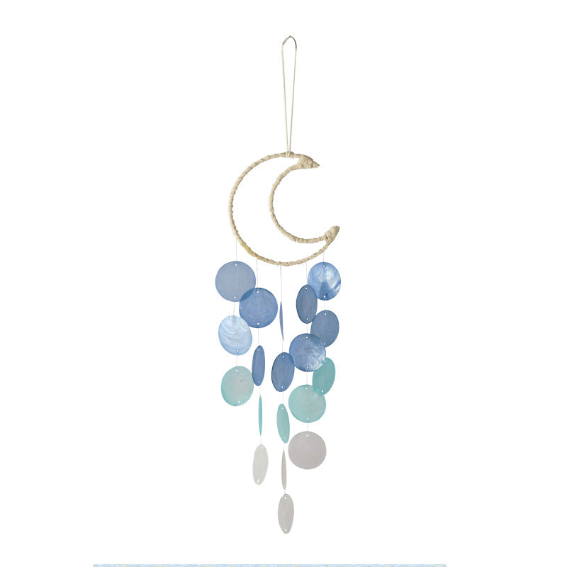 Nordic moon shell dreamcatcher wind chime - image 1