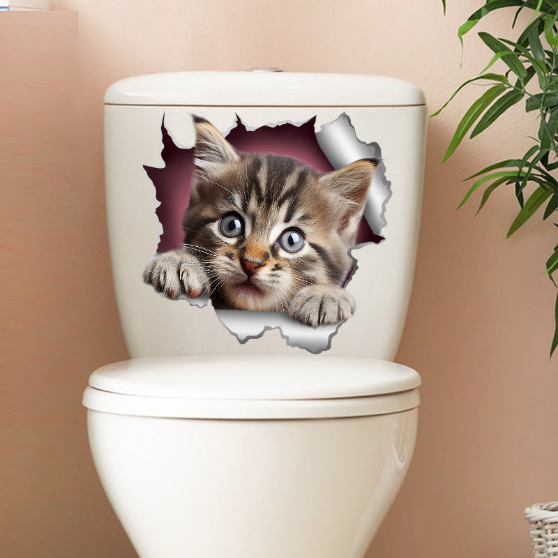 Waterproof cute puppy toilet sticker image 1