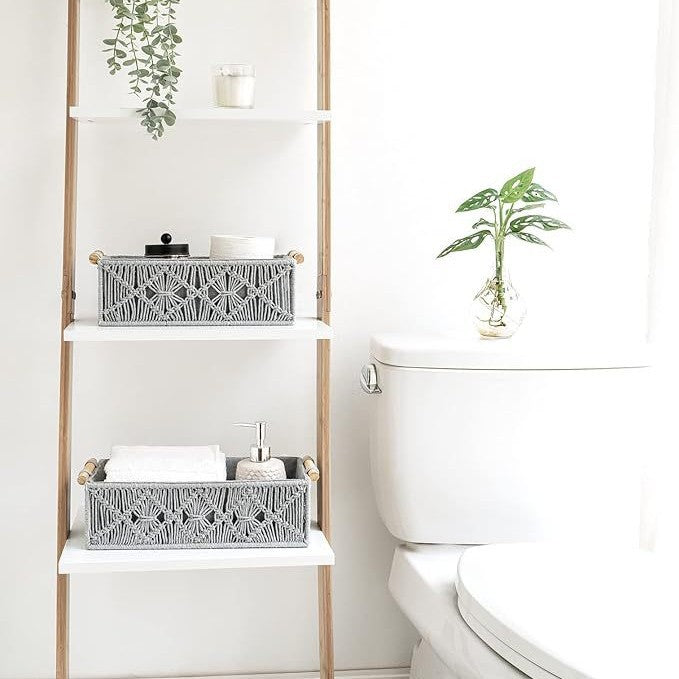 Handcrafted cotton rope storage basket image 1