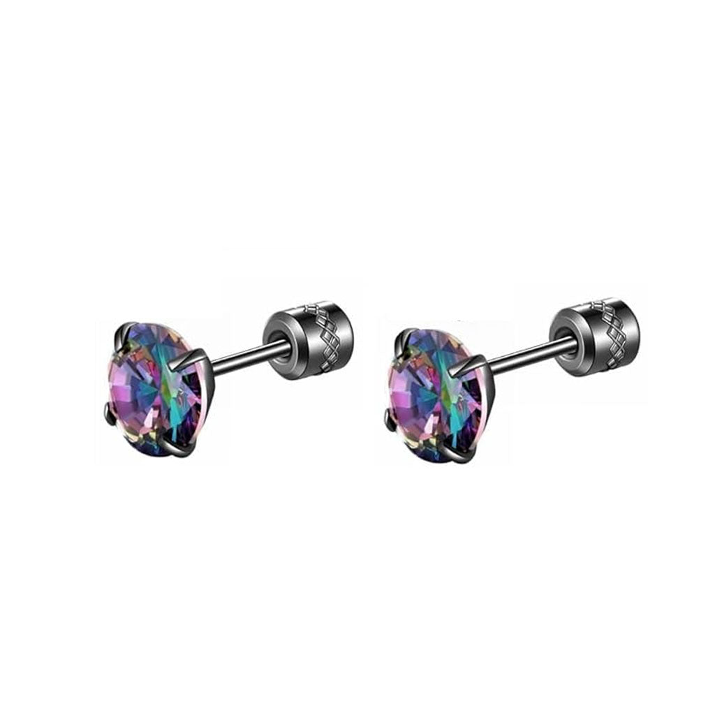 Close-up of stainless steel earrings color options image 2