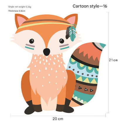 Wooden fox wall sticker for kids' room