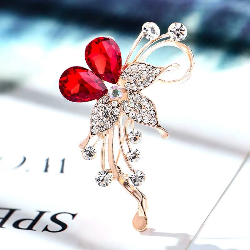Heart-shaped brooch with colorful rhinestones image 4