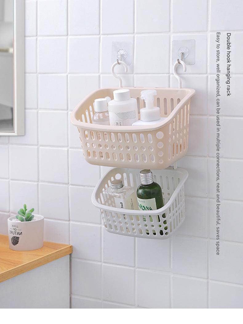 Durable PP bathroom organizer hanging on wall