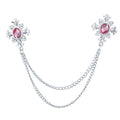 Silver Base Pink Rhinestone