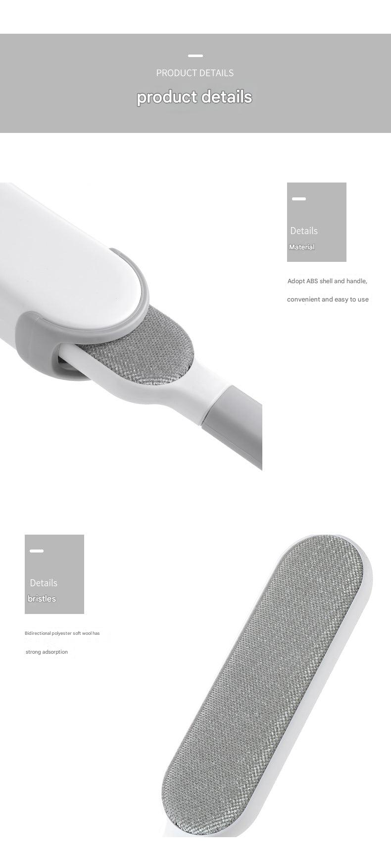 Double-sided pet hair remover brush cleaning fabric