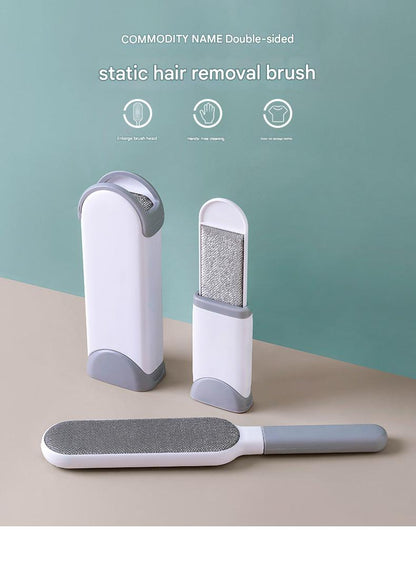 Double-sided pet hair remover brush front view