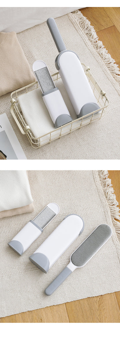 Double-sided pet hair remover brush front view