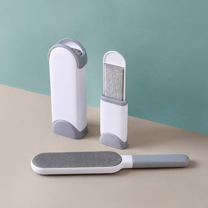 Double-sided pet hair remover brush ergonomic design