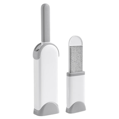 Double-sided pet hair remover brush usage on pet