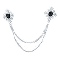 Silver Base Black Rhinestone
