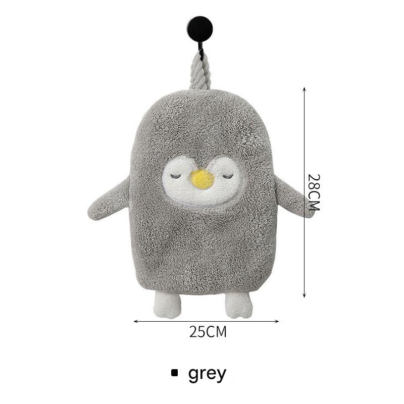 Gray lightweight hand towel on a bathroom rack - image 3