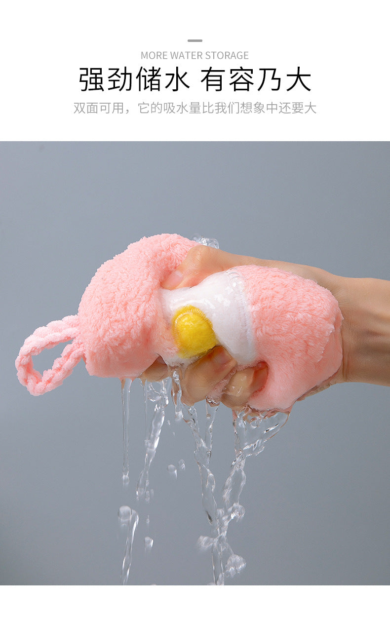 Bright coral fleece towel folded in a decorative way - image 8
