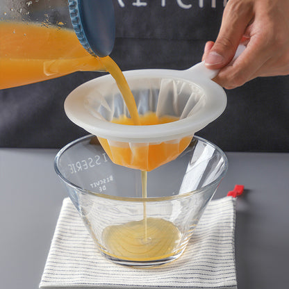 Durable plastic strainer for soups and beverages