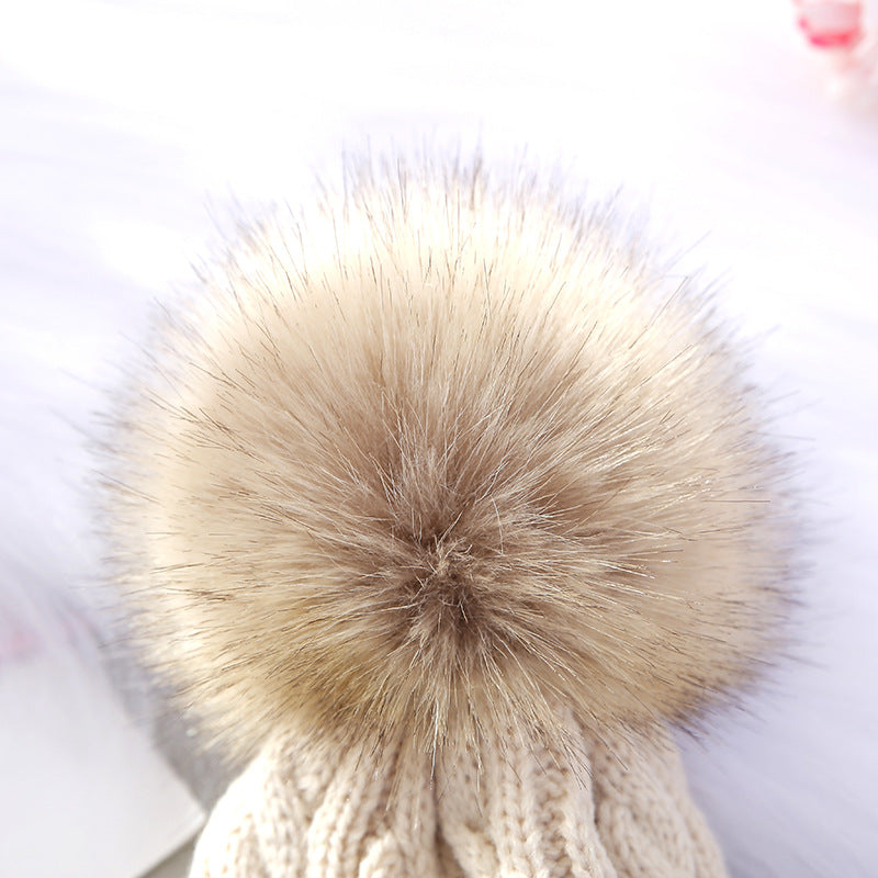 Knitted beanie hat for kids in white color