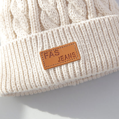 Trendy light gray knitted beanie for kids