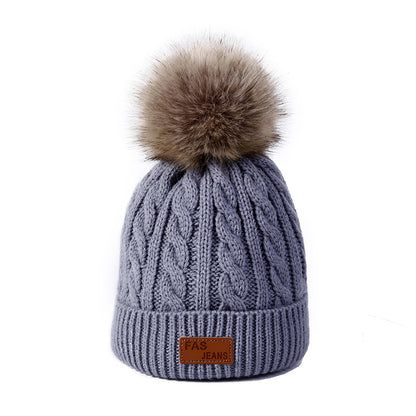 Light pink winter hat for girls
