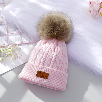 Light pink winter hat for girls