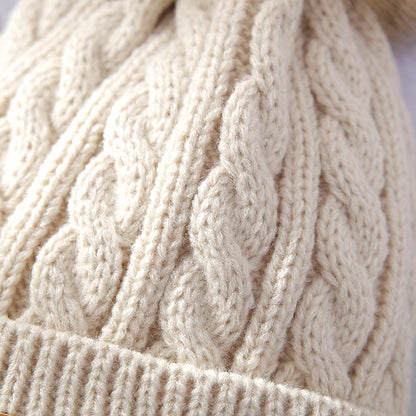 Kids pom-pom winter hat in dark blue