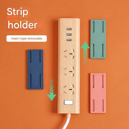 Wall-mounted power strip organizer in white