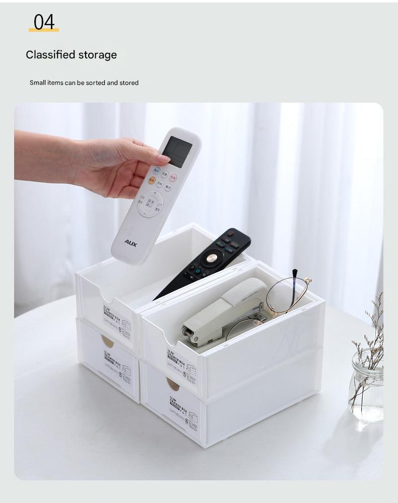Durable plastic desk organizer with grey color option