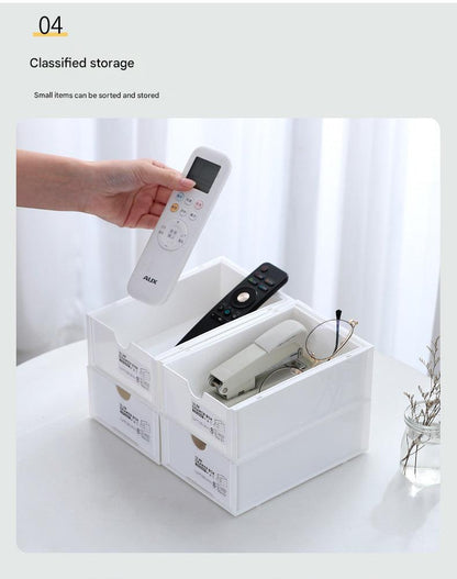 Durable plastic desk organizer with grey color option