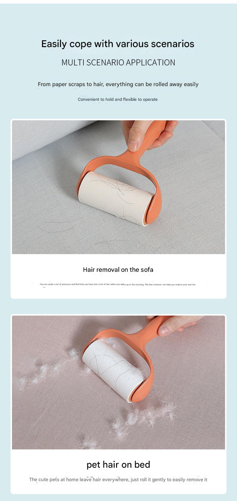 zoom-in on yellow lint roller sticky layer