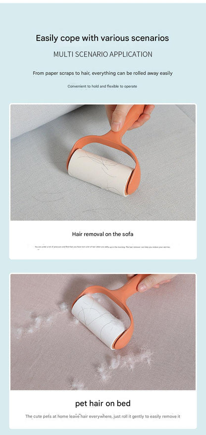 zoom-in on yellow lint roller sticky layer