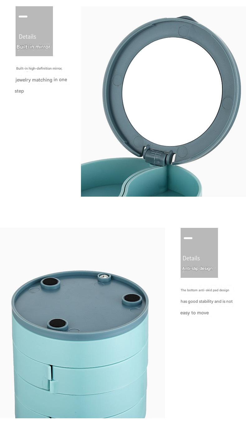Plastic jewelry organizer showcasing multiple compartments
