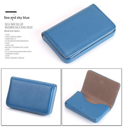 Business card holder with magnetic closure