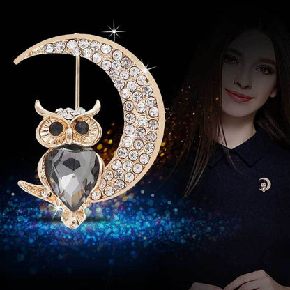 Owl Brooch on Fashion Outfit Image 4