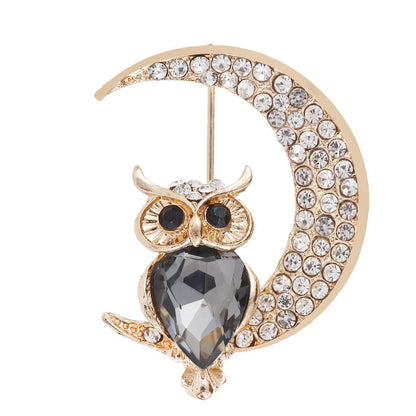 Model Wearing Owl Brooch Image 7