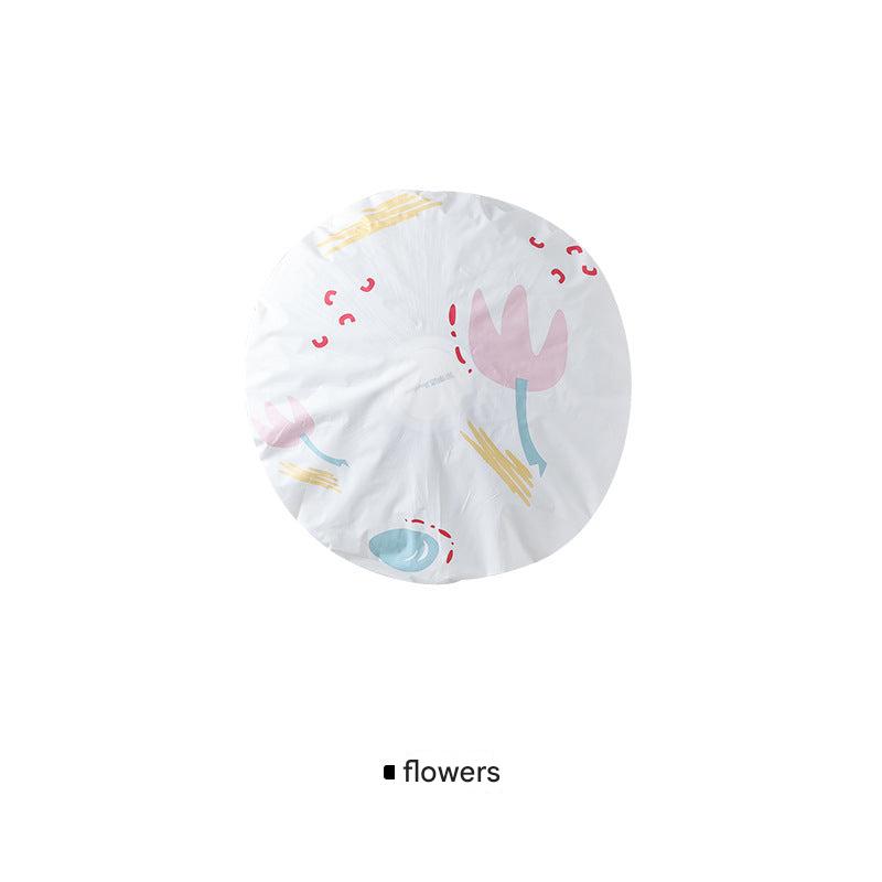 Stylish PEVA dust cover for floor fan - blue leaves design