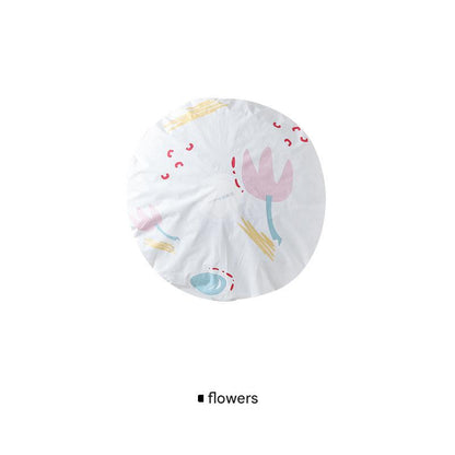 Stylish PEVA dust cover for floor fan - blue leaves design