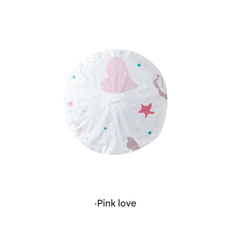 Stylish PEVA dust cover for floor fan - pink hearts design