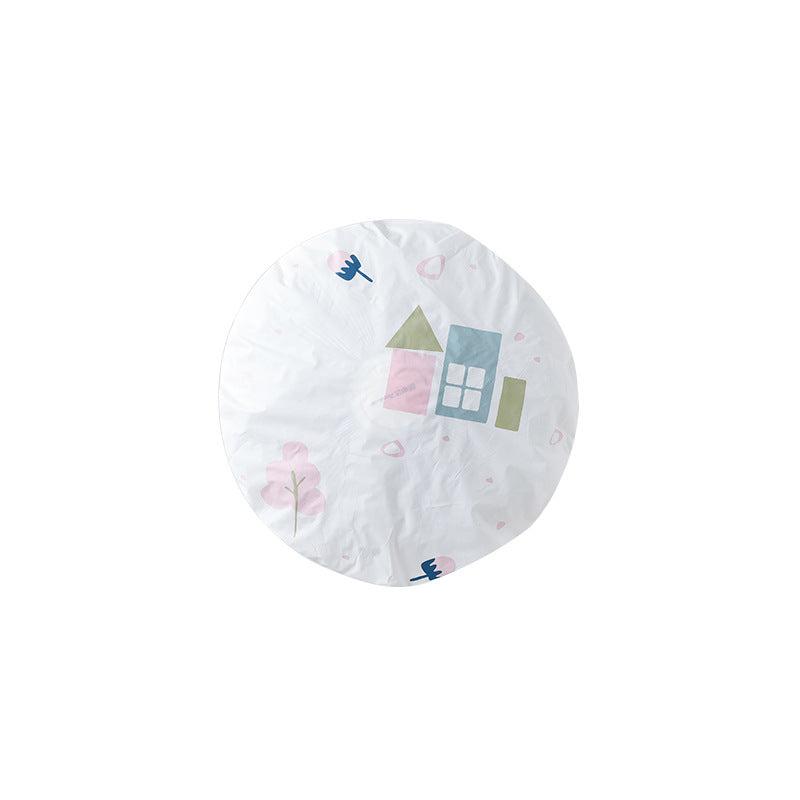 Stylish PEVA dust cover for floor fan - blue leaves design