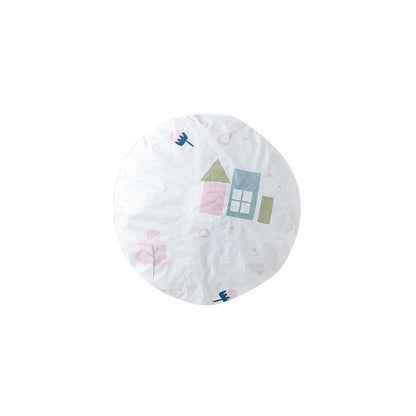 Stylish PEVA dust cover for floor fan - blue leaves design