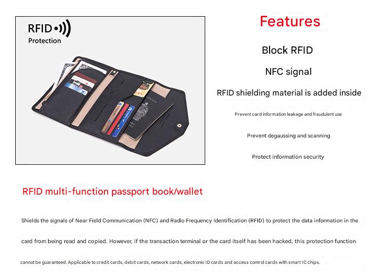 RFID travel passport holder black color