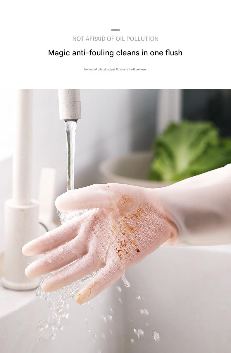 Various colors of kitchen gloves