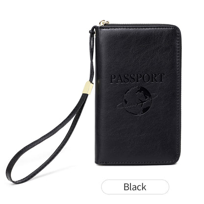 RFID passport holder peacock blue