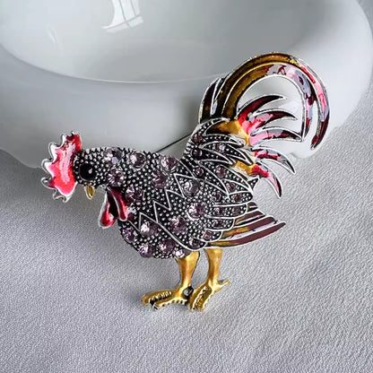 Colorful Brooch in Red Design