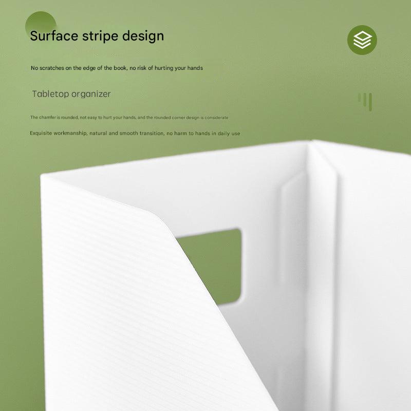 close-up image of desk file holder in ivory white
