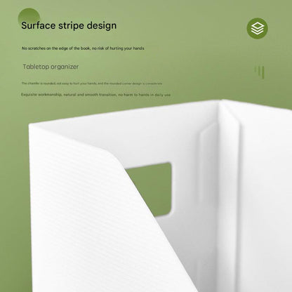 close-up image of desk file holder in ivory white
