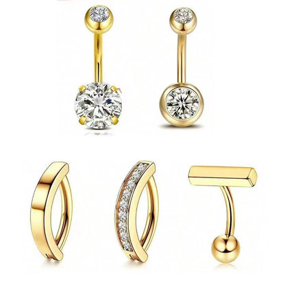 Variety of navel rings in different colors - image 5