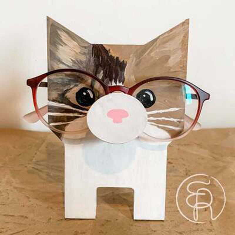 Wooden animal eyeglasses holder fox design