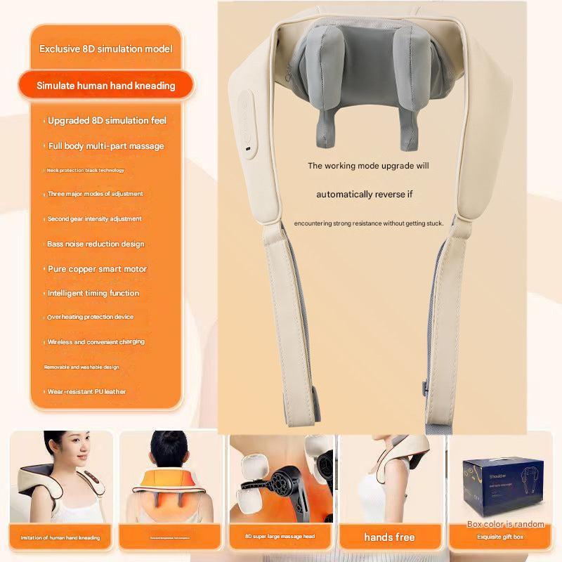Rechargeable shoulder massager in beige