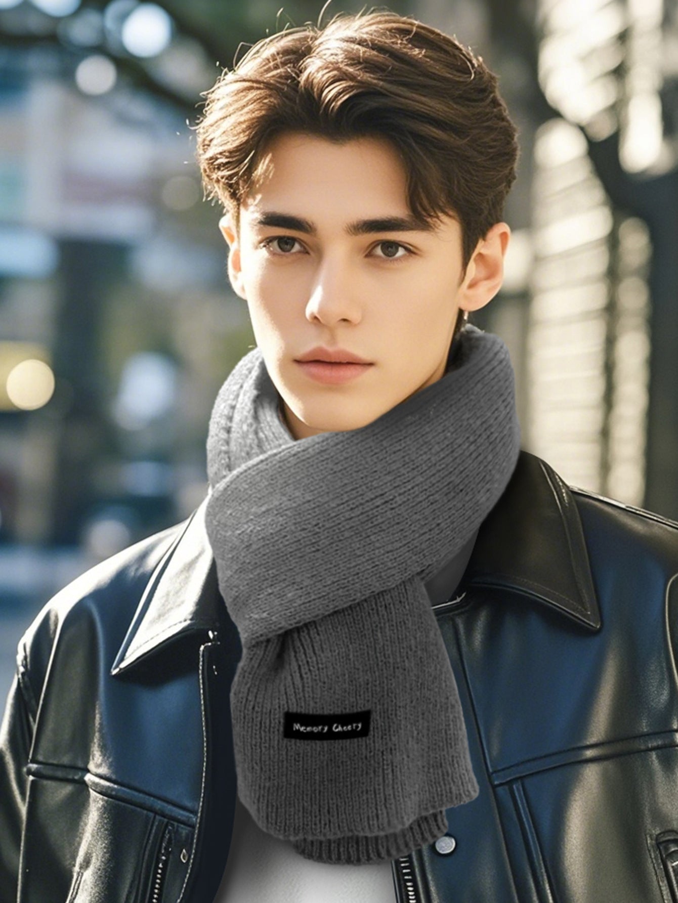Trendy knitted scarf for couples