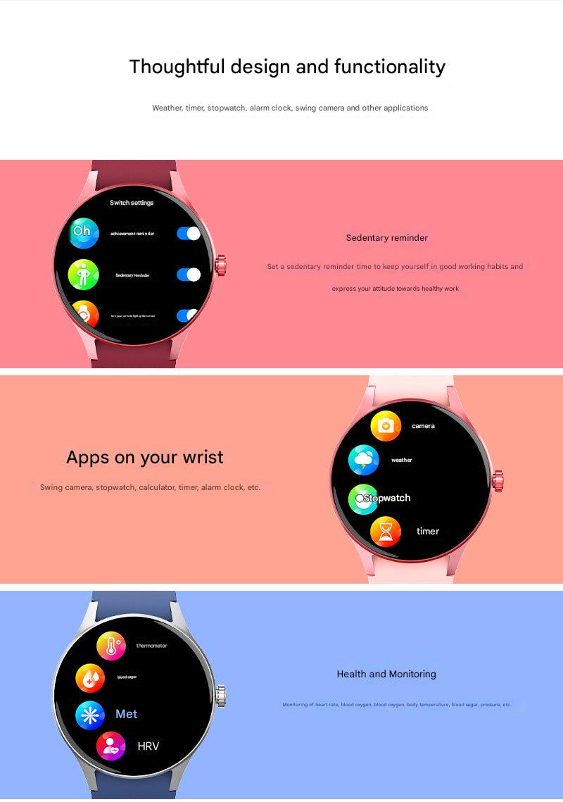 Smartwatch displaying health metrics