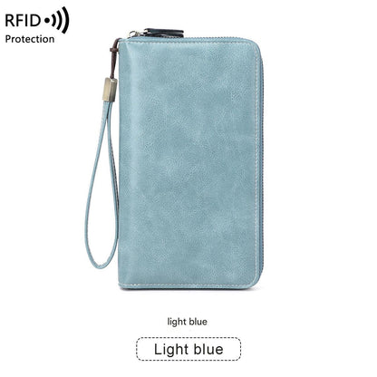 RFID women's wallet in wine red color