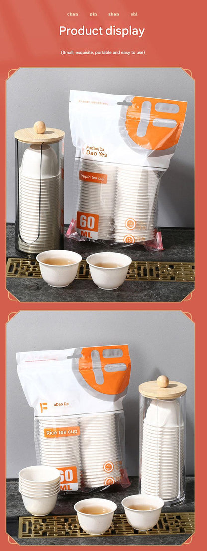 Disposable rice husk tea cup image 3