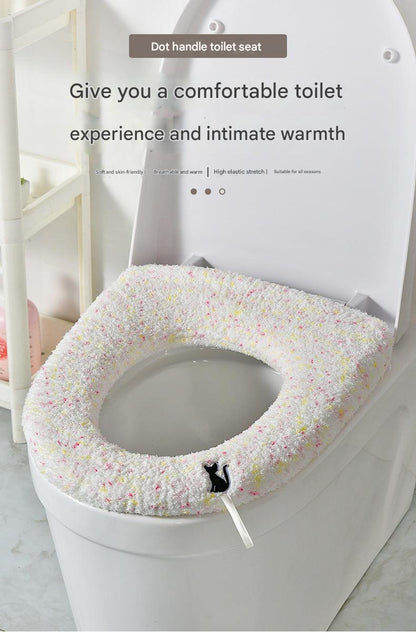 Deep green button design toilet seat cover